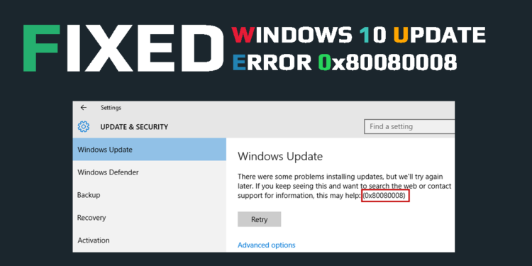 How to Solution windows error 0x80080008